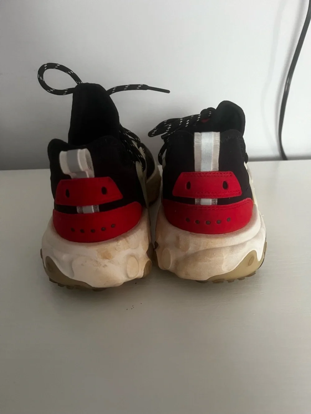 Nike Kids Black & Red Athletic Sneakers with Cream Accents